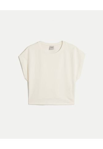 Camiseta Para Mujer Manga Corta Cuello Redondo Color Marfil Marca Atmos #31090252 Atmos