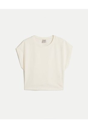 Camiseta Para Mujer Manga Corta Cuello Redondo Color Marfil Marca Atmos #31090252