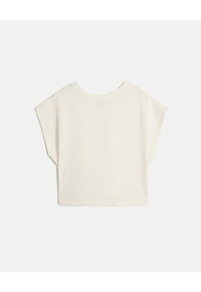 Camiseta Para Mujer Manga Corta Cuello Redondo Color Marfil Marca Atmos #31090252