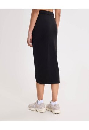 Falda Midi Cruzada En Plush Para Mujer Negro Atmos