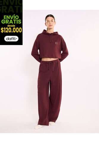 Pantalón  Para Mujer Moda Color Vino Marca Atmos #31070116 Atmos