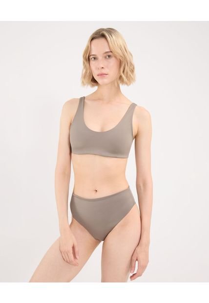 Top Para Mujer Cuello Redondo Color Café Marca Atmos #31220142