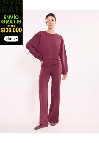 Pantalón  Para Mujer Moda Color Vino Marca Atmos #31070115 Atmos