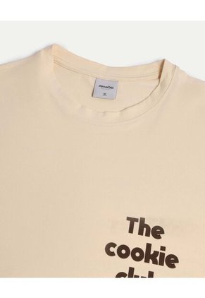 Camiseta Para Hombre Manga Corta Cuello Redondo Color Crema Marca Atmos #32090306