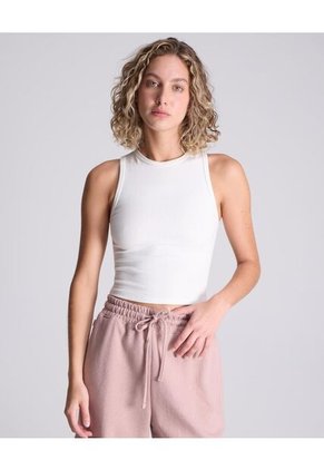 Crop Top Para Mujer  Color Marfil Marca Atmos #31090207