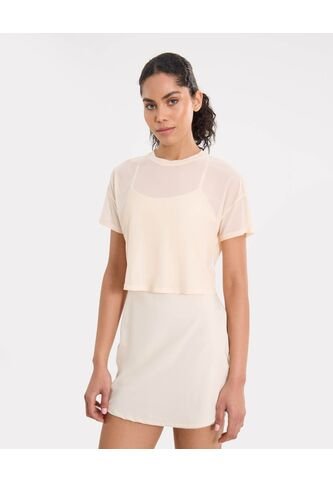 Camiseta  Para Mujer Manga Corta Cuello Redondo Color Piel Marca Atmos #31090351 Atmos