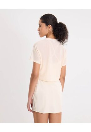 Camiseta  Para Mujer Manga Corta Cuello Redondo Color Piel Marca Atmos #31090351