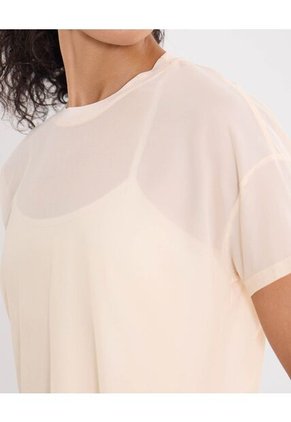 Camiseta  Para Mujer Manga Corta Cuello Redondo Color Piel Marca Atmos #31090351