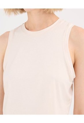 Camiseta Para Mujer Manga Sisa Cuello Redondo Color Beige Marca Atmos #31090224