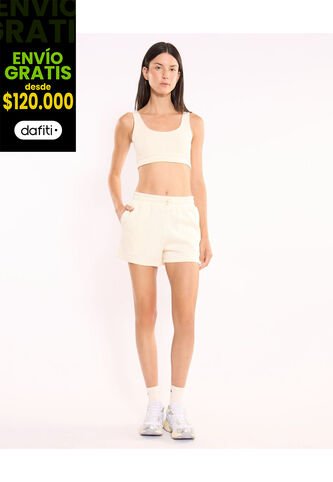 Short Para Mujer Multiusos Punto Color Blanco Marca Atmos #31190106 Atmos