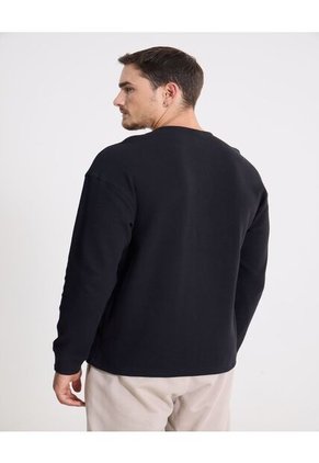 Camiseta  Para Hombre Manga Larga Cuello Redondo Color Negro Marca Atmos #32090254