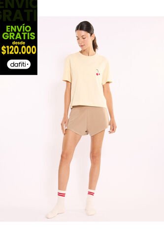 Short Para Mujer Multiusos Punto Color Mocca Marca Atmos #31190110 Atmos