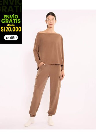 Pantalón Para Mujer Jogger Cargo Color Café Marca Atmos #31070091 Atmos