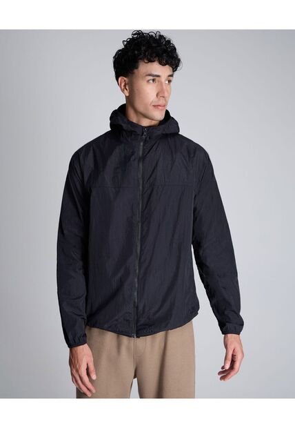 Chaqueta Deportiva Rompevientos  Para Hombre Negro Atmos