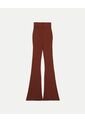 Pantalón Flare Tejido Tiro Alto  Para Mujer Terracota Atmos de Atmos