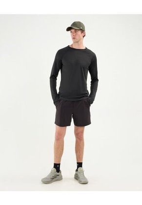 Camiseta Deportiva Manga Con Ojal  Para Hombre Negro Atmos