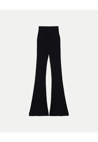 Pantalón Flare Tejido Tiro Alto  Para Mujer Negro Atmos Atmos