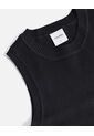 Camiseta Tejida Manga Sisa Acanalada  Para Mujer Negro Atmos de Atmos