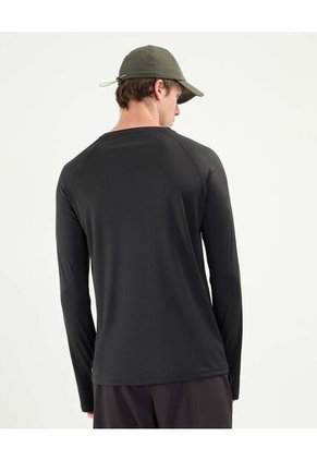 Camiseta Deportiva Manga Con Ojal  Para Hombre Negro Atmos