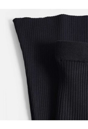 Pantalón Flare Tejido Tiro Alto  Para Mujer Negro Atmos