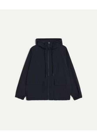 Chaqueta Rompevientos Oversize Con Capota  Para Mujer Negro Atmos Atmos