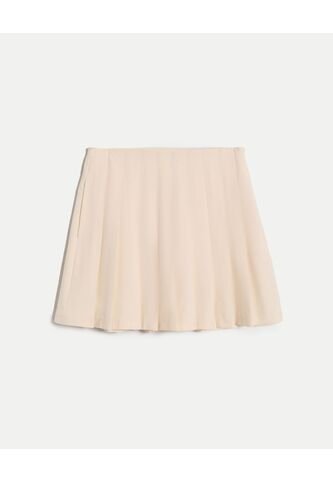 Falda Tableada Silueta Fluida  Para Mujer Crema Atmos Atmos