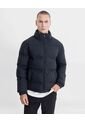 Chaqueta Acolchada Pu Cuello Alto  Para Hombre Negro Atmos de Atmos