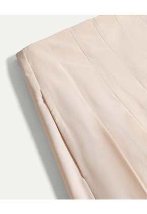Falda Tableada Silueta Fluida  Para Mujer Crema Atmos