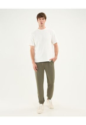 Camiseta Regular Fit Manga Corta Texturizada  Para Hombre Blanco Atmos