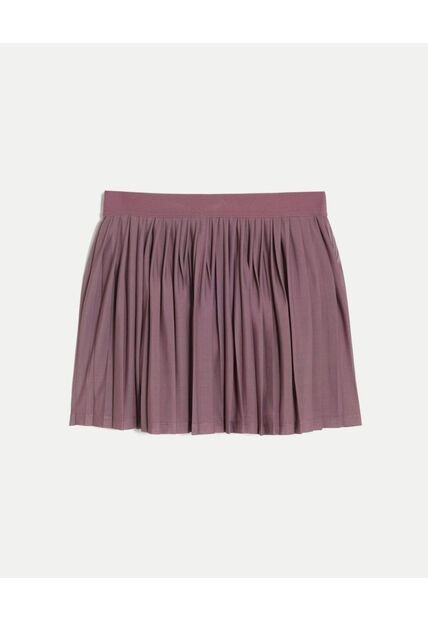 Falda Mesh Plisada Con Biker  Para Mujer Morado Atmos