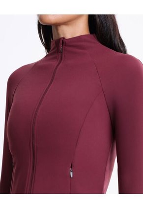 Buzo Ajustado Cuello Alto Training Aerius Skin  Para Mujer Vino Atmos