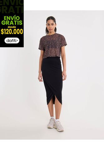 Falda Para Mujer Medio Color Negro Marca Atmos #31140031 Atmos