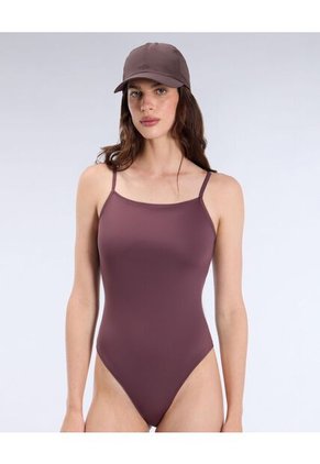 Enterizo Deportivo Escote Recto Para Mujer Vino Atmos