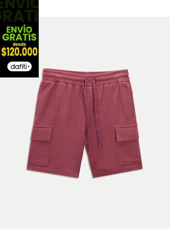 Bermuda Para Hombre Cargo Color Vino Marca Atmos #32100123 Atmos