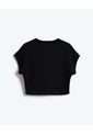 Camiseta  Para Mujer Crop Top Manga Sisa Color Negro Marca Atmos #31090335 de Atmos