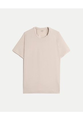Camiseta Regular Fit Corte Angular Para Hombre Café Atmos