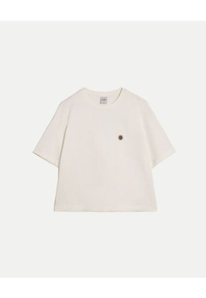 Camiseta Amplia Con Estampado Para Mujer Blanco Atmos