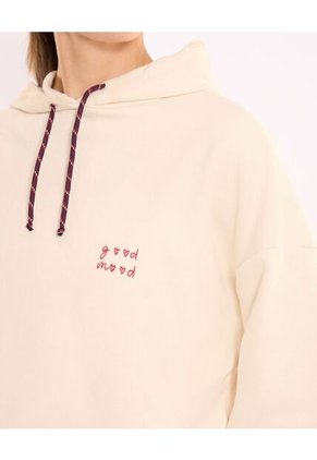 Buzo  Para Mujer Hoodie Color Crema Marca Atmos #31060098