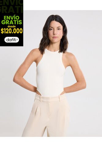 Body Para Mujer Manga Sisa Color Crema Marca Atmos #31200017 Atmos