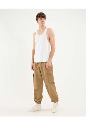 Camiseta Para Hombre Manga Sisa Cuello Redondo Color Marfil Marca Atmos #32090207