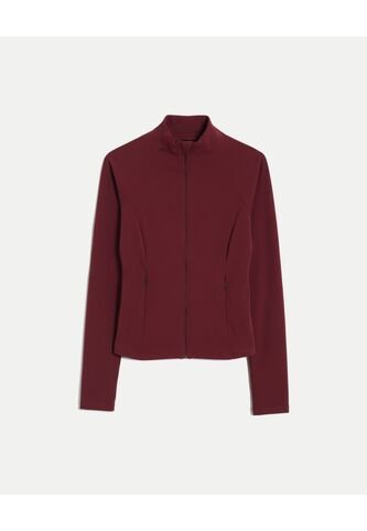 Buzo Ajustado Cuello Alto Training Aerius Skin  Para Mujer Vino Atmos Atmos
