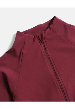 Buzo Ajustado Cuello Alto Training Aerius Skin  Para Mujer Vino Atmos