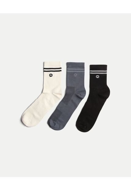 Pack X3 Medias Caña Media X3 Para Hombre Crema Atmos