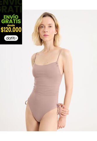 Enterizo Para Mujer Manga Sisa Color Café Marca Atmos #31320028 Atmos