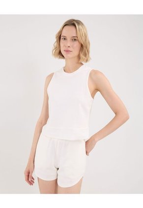 Camiseta Para Mujer Manga Sisa Cuello Redondo Color Marfil Marca Atmos #31090250