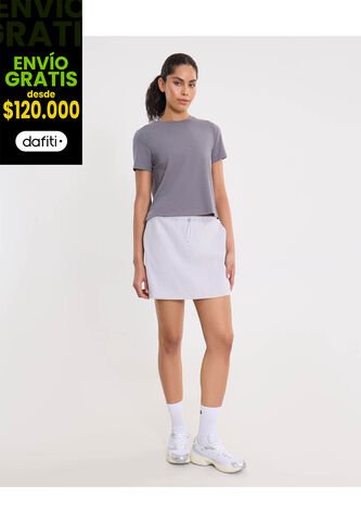 Falda Para Mujer Corto Color Gris Marca Atmos #31140025 Atmos