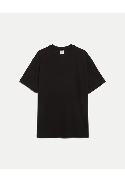 Camiseta Regular Fit Manga Corta Texturizada  Para Hombre Negro Atmos