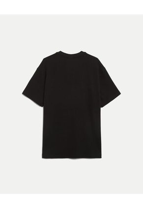 Camiseta Regular Fit Manga Corta Texturizada  Para Hombre Negro Atmos