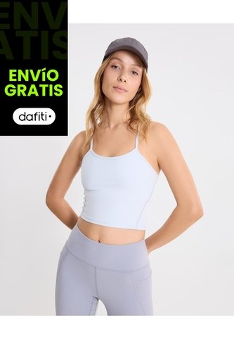 Camiseta Tank Con Top Interno Aerius Skin  Para Mujer Azul Atmos Atmos