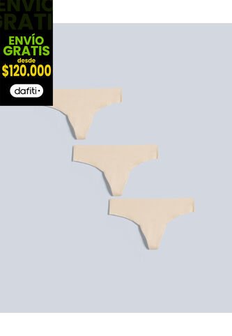 Panty Para Mujer Tanga Color Beige Marca Atmos #31800073 Atmos